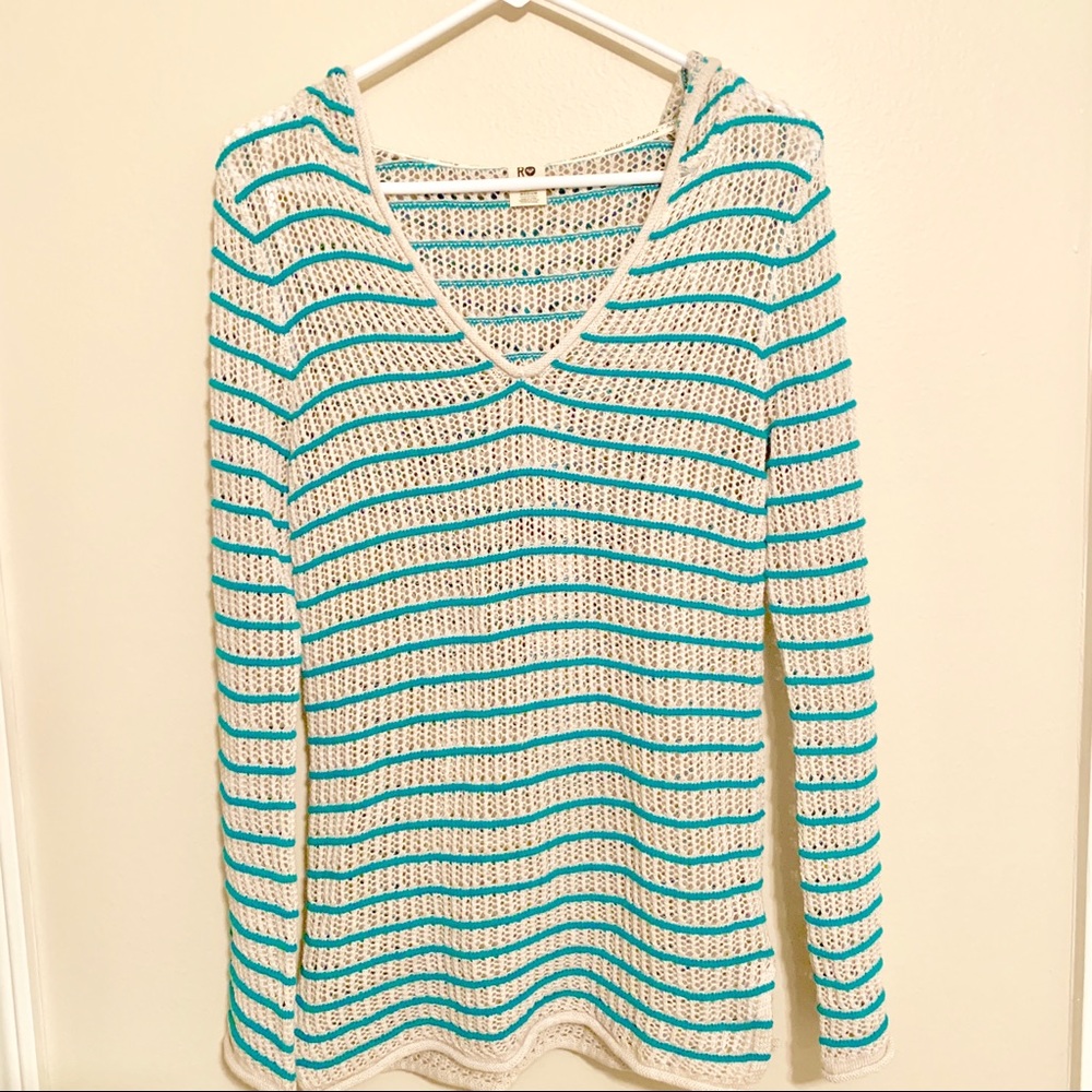 Roxy crocheted pullover hoodie beach cover